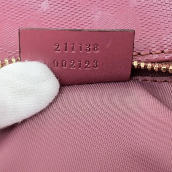 GUCCI Logo Imprime GG Pattern Shoulder Bag PVC Leather Pink GHW Italy 31YH147 - Picture 7 of 16